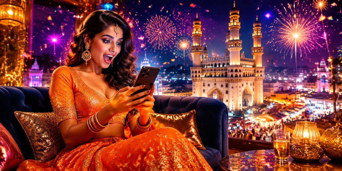 Colorful nightlife casino banner showcasing VIP bonuses in Hyderabad